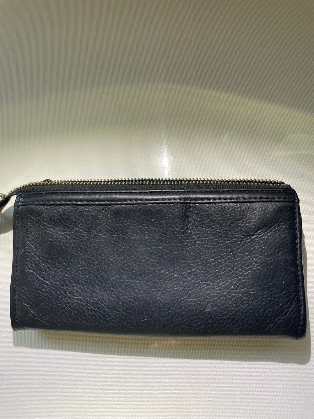 Marc Jacobs Black Leather Zip Wallet with Turn-Lock Accents - Flaws Present - Picture 2 of 12